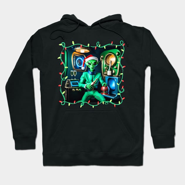 Alien Santa claus Hoodie by Studio468